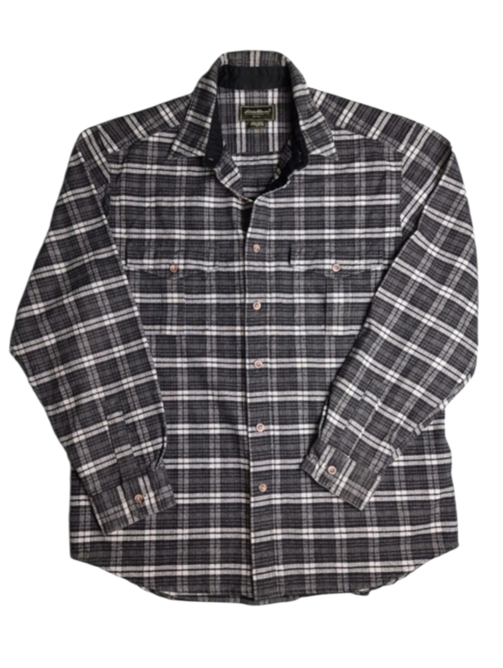 Eddie Bauer Heavyweight Brushed Cotton Flannel Plaid Shirt SZ M